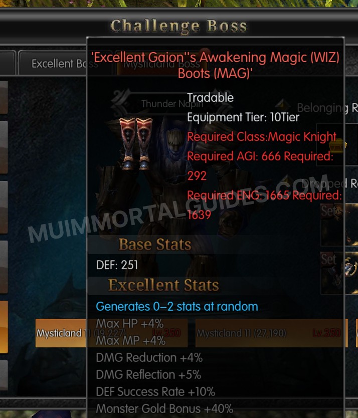 Screenshot of Excellent Gaion's Awakening Magic (WIZ) Boots (MAG)