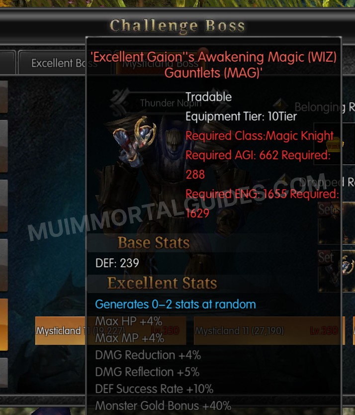 Screenshot of Excellent Gaion's Awakening Magic (WIZ) Gauntlets (MAG)