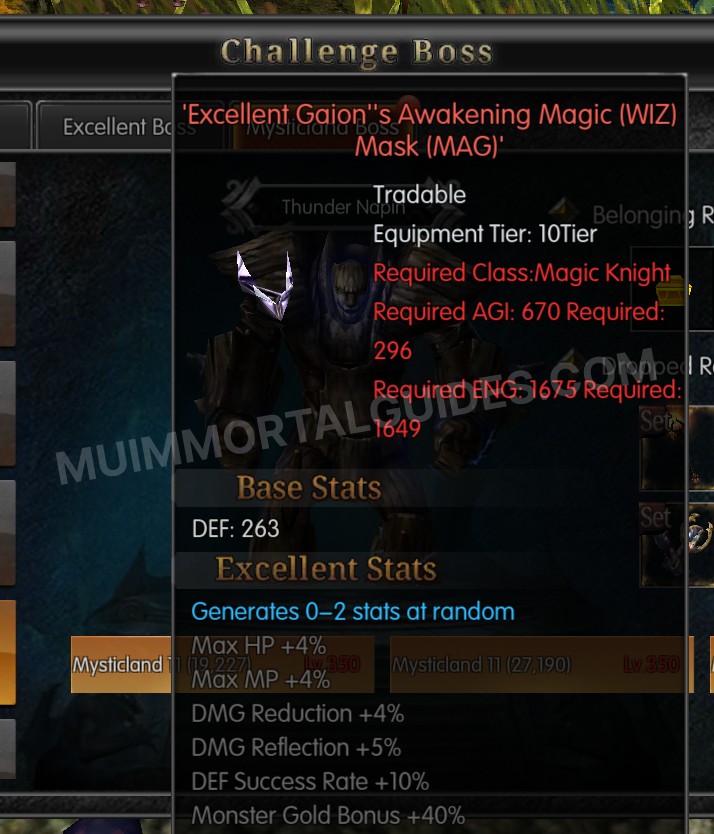 Screenshot of Excellent Gaion's Awakening Magic (WIZ) Mask (MAG)