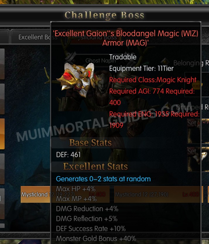 Screenshot of Excellent Gaion's Bloodangel Magic (WIZ) Armor (MAG)