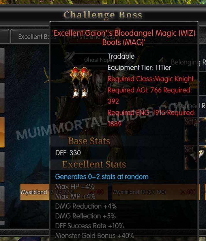 Screenshot of Excellent Gaion's Bloodangel Magic (WIZ) Boots (MAG)