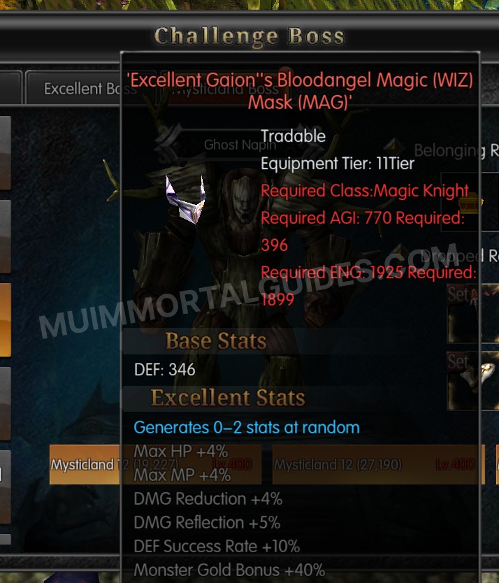 Screenshot of Excellent Gaion's Bloodangel Magic (WIZ) Mask (MAG)
