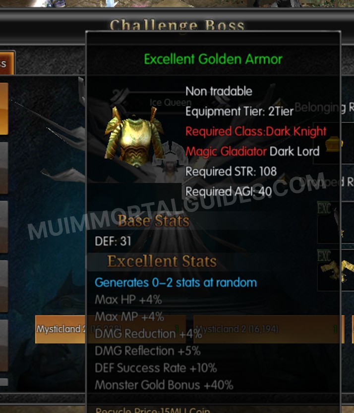 Screenshot of Excellent Golden Armor