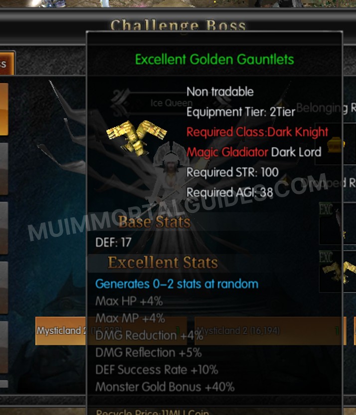 Screenshot of Excellent Golden Gauntlets