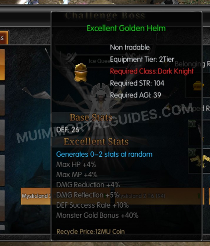 Screenshot of Excellent Golden Helm