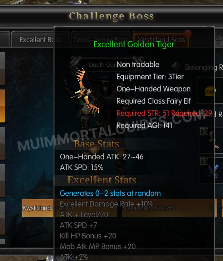 Screenshot of Excellent Golden Tiger
