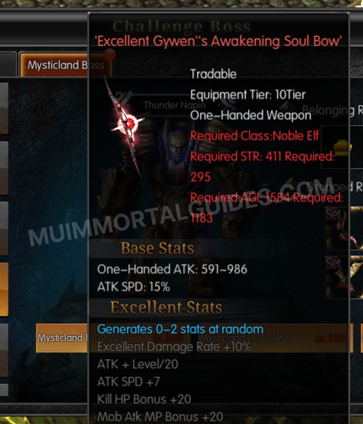 Screenshot of Excellent Gywen's Awakening Soul Bow