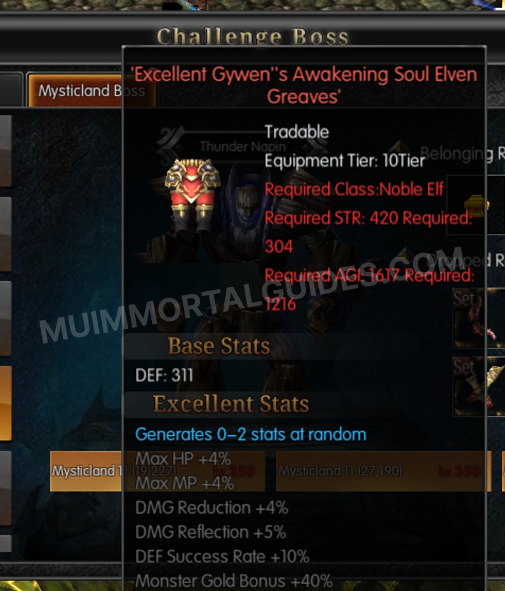 Screenshot of Excellent Gywen's Awakening Soul Elven Greaves