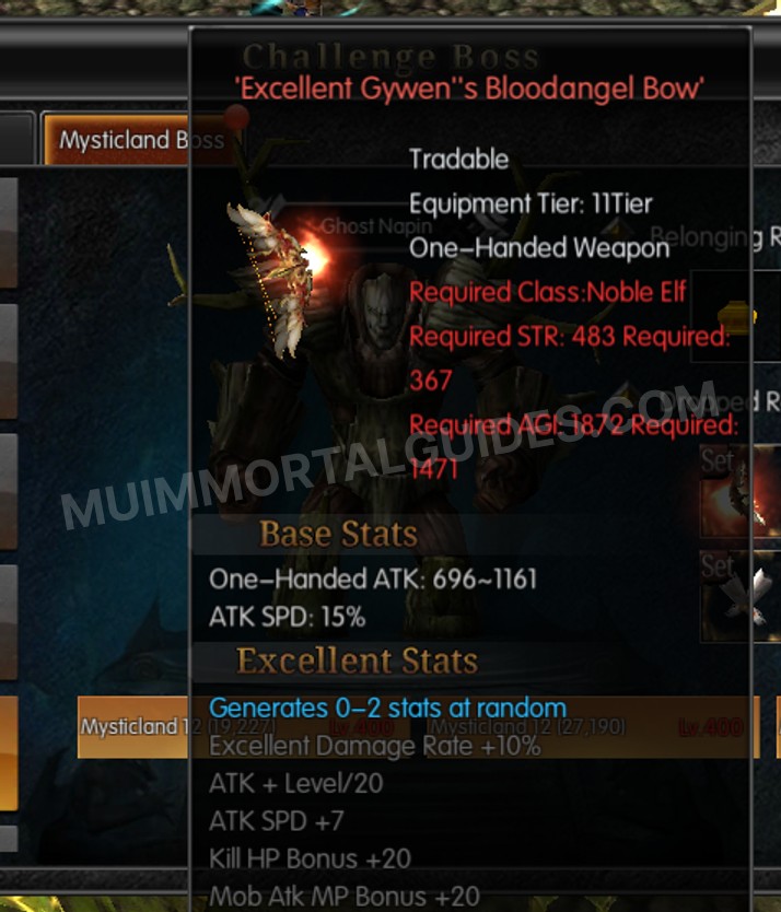 Screenshot of Excellent Gywen's Bloodangel Bow