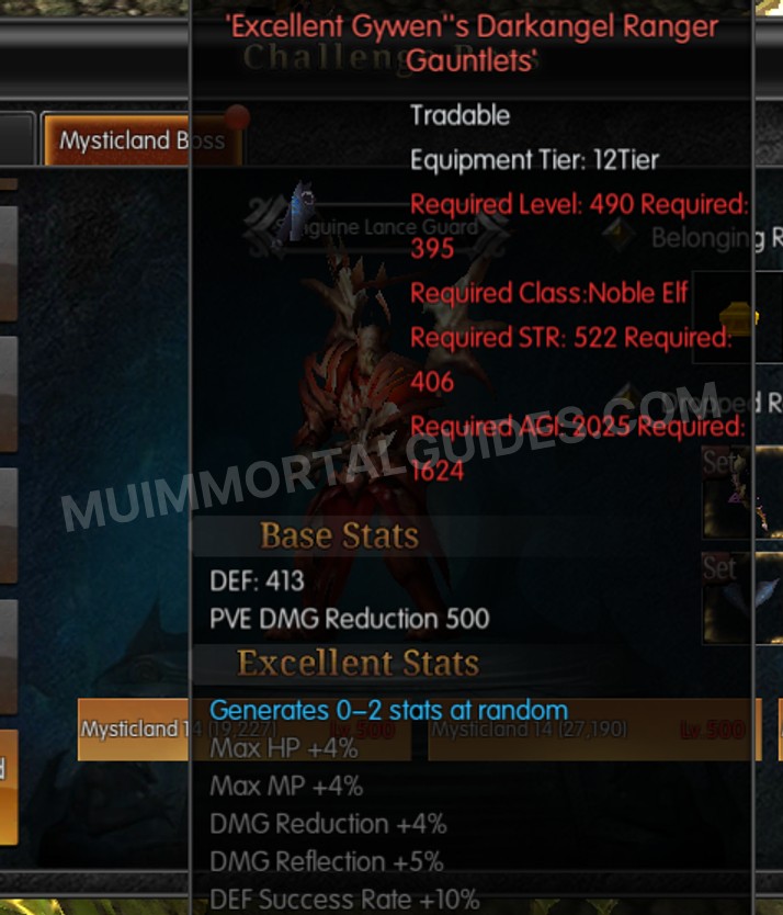 Screenshot of Excellent Gywen's Darkangel Ranger Gauntlets