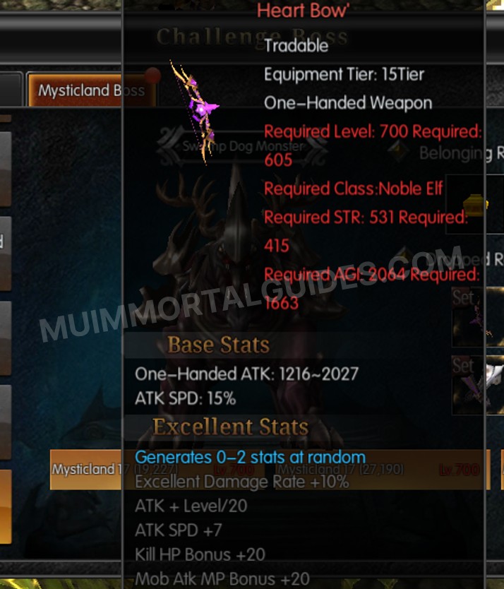 Screenshot of Excellent Gywen's Forefather's Silver Heart Bow