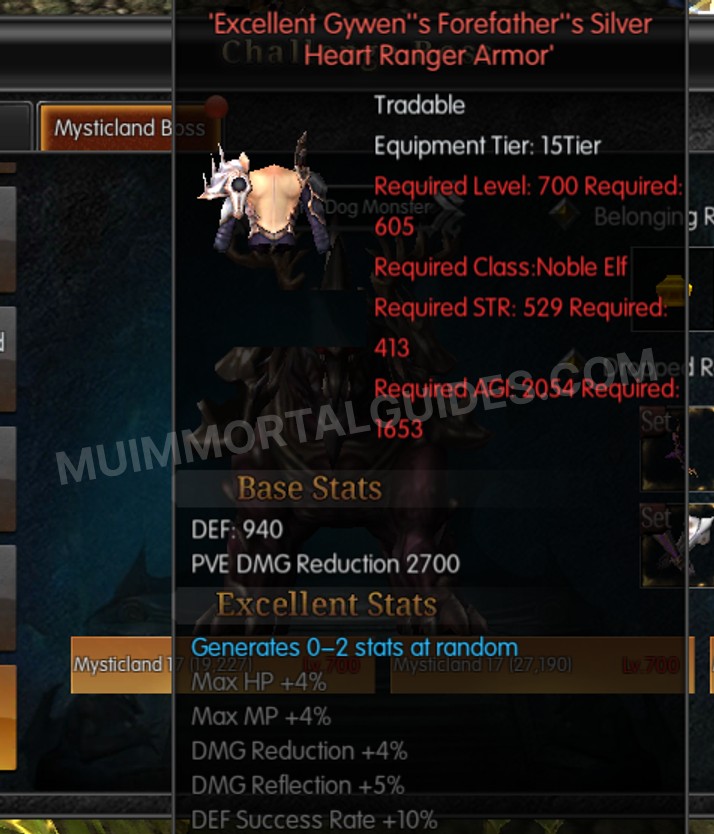 Screenshot of Excellent Gywen's Forefather's Silver Heart Ranger Armor