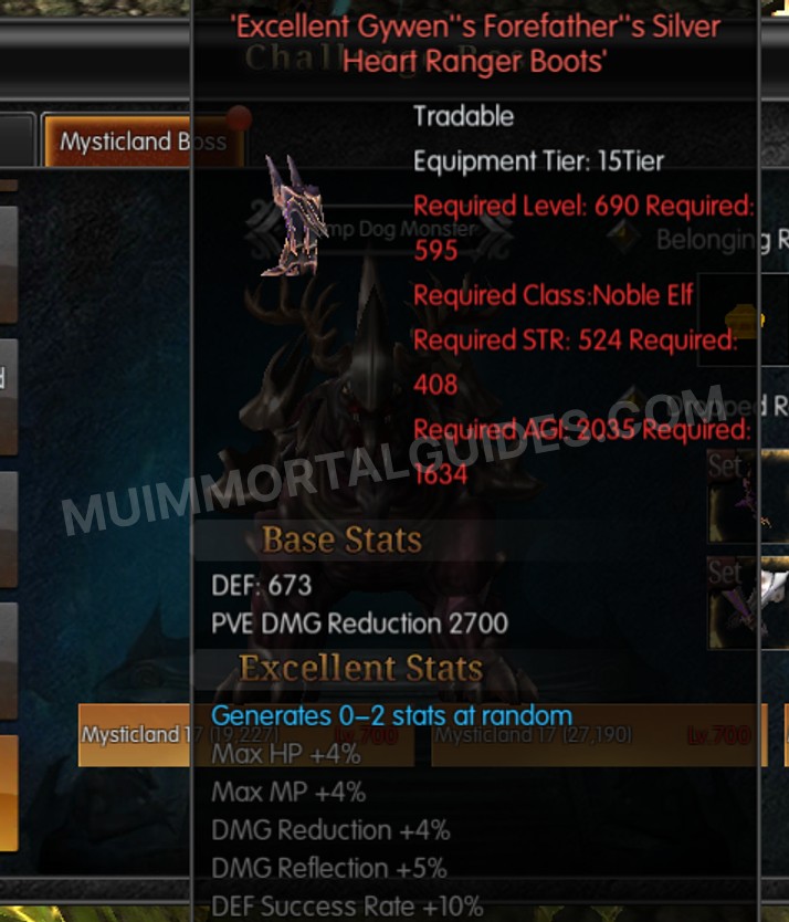 Screenshot of Excellent Gywen's Forefather's Silver Heart Ranger Boots