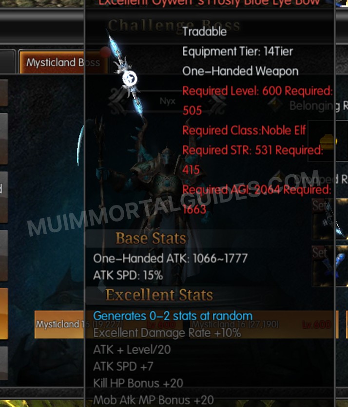 Screenshot of Excellent Gywen's Frosty Blue Eye Bow