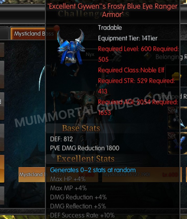 Screenshot of Excellent Gywen's Frosty Blue Eye Ranger Armor