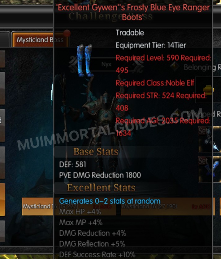 Screenshot of Excellent Gywen's Frosty Blue Eye Ranger Boots