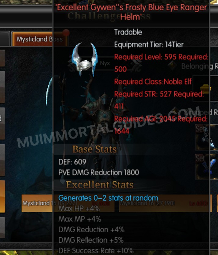 Screenshot of Excellent Gywen's Frosty Blue Eye Ranger Helm
