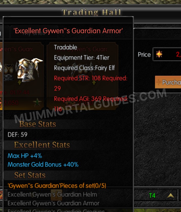 Screenshot of Excellent Gywen's Guardian Armor
