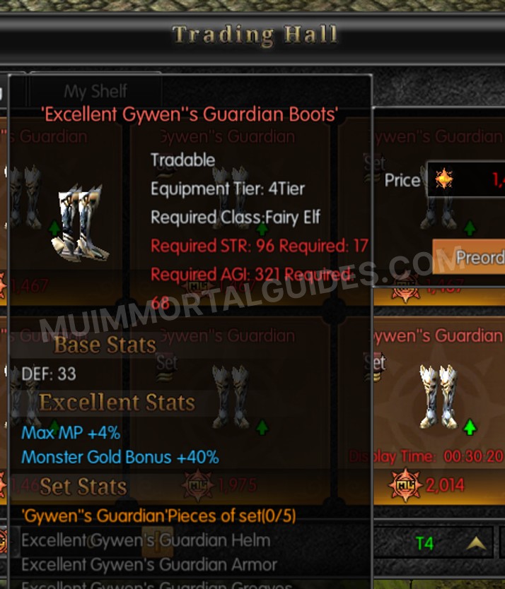 Screenshot of Excellent Gywen's Guardian Boots