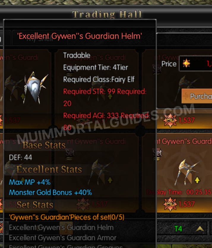 Screenshot of Excellent Gywen's Guardian Helm