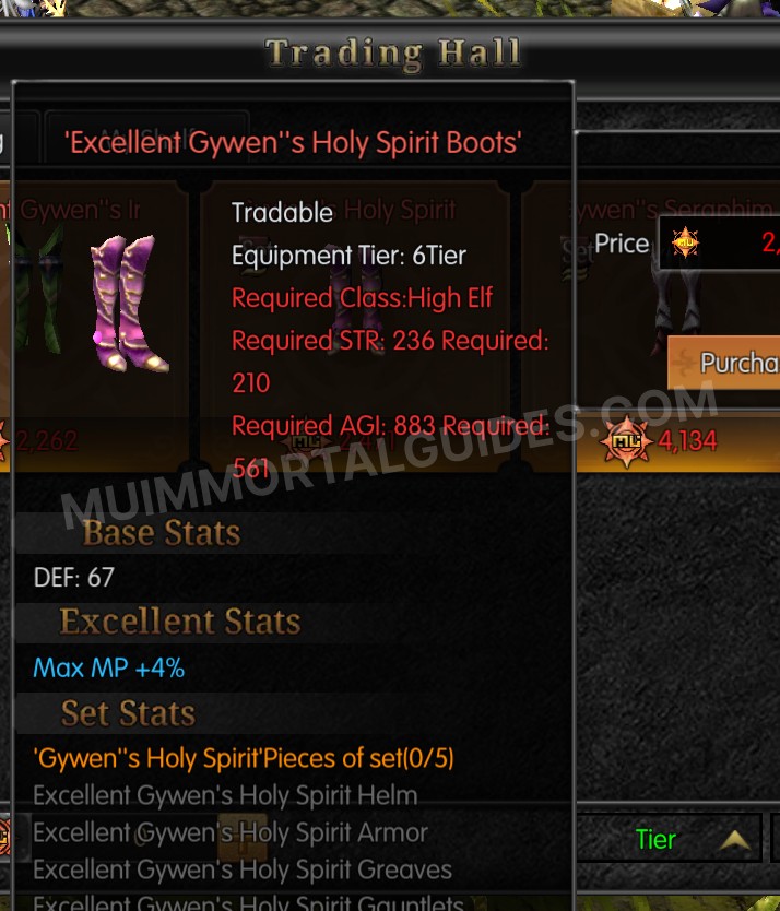 Screenshot of Excellent Gywen's Holy Spirit Boots