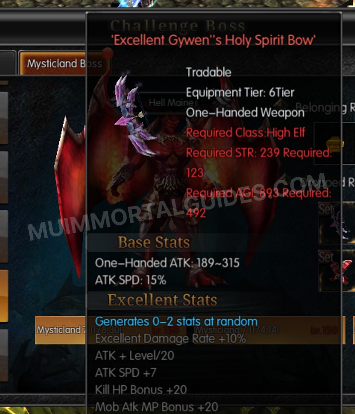 Screenshot of Excellent Gywen's Holy Spirit Bow
