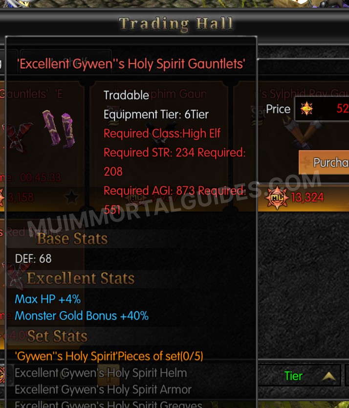 Screenshot of Excellent Gywen's Holy Spirit Gauntlets