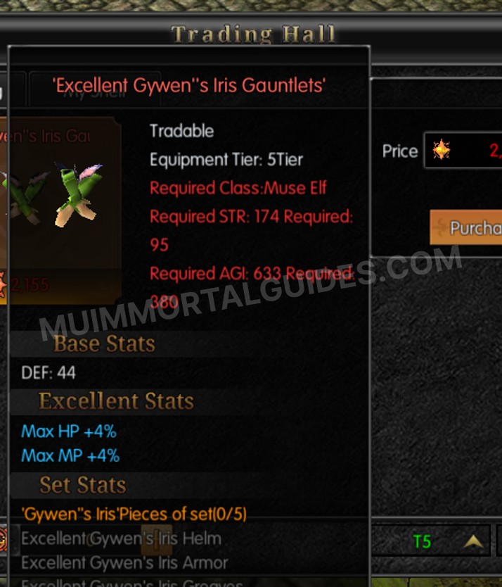 Screenshot of Excellent Gywen's Iris Gauntlets