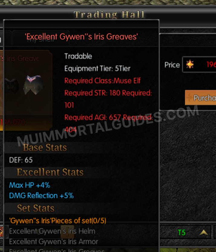 Screenshot of Excellent Gywen's Iris Greaves