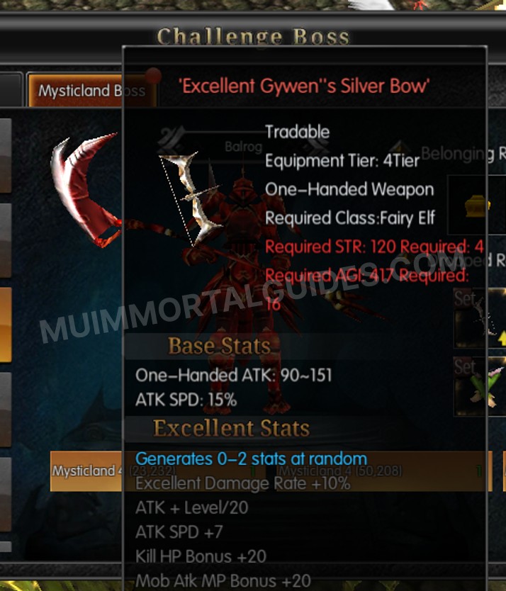 Screenshot of Excellent Gywen's Silver Bow