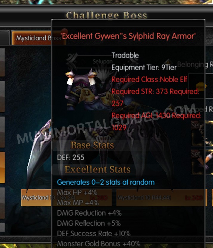 Screenshot of Excellent Gywen's Sylphid Ray Armor