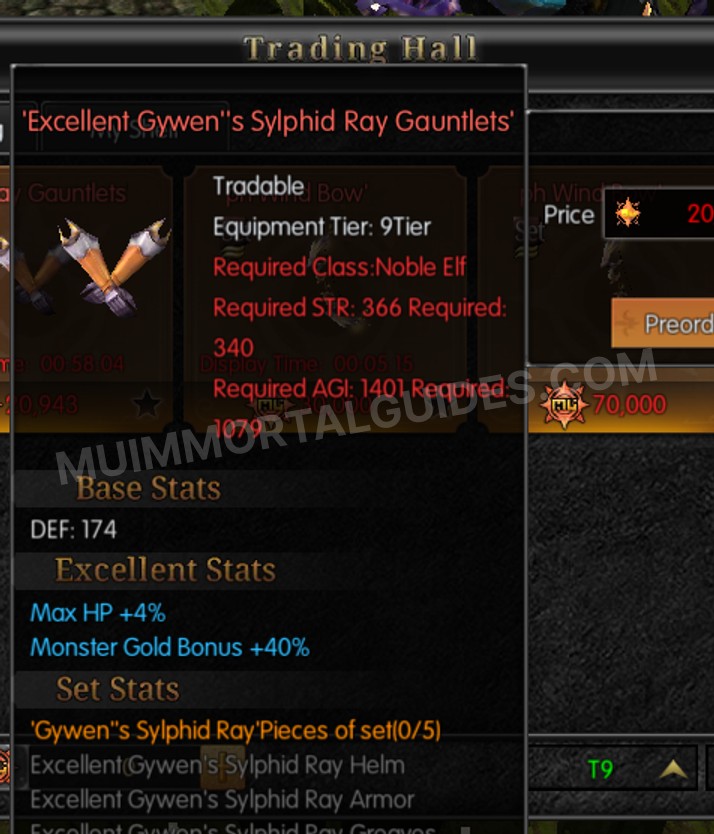 Screenshot of Excellent Gywen's Sylphid Ray Gauntlets