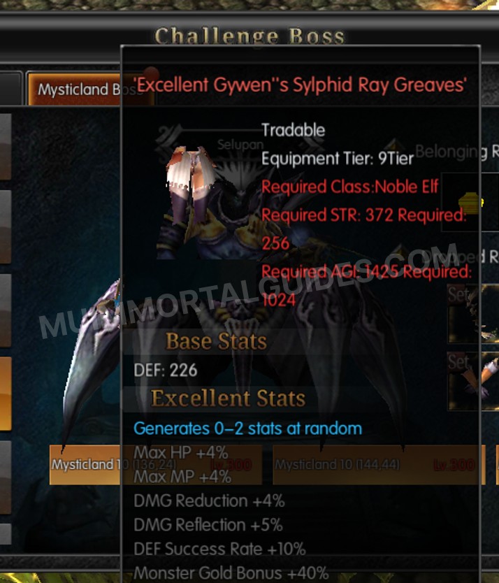 Screenshot of Excellent Gywen's Sylphid Ray Greaves