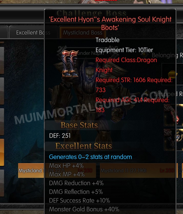 Screenshot of Excellent Hyon's Awakening Soul Knight Boots