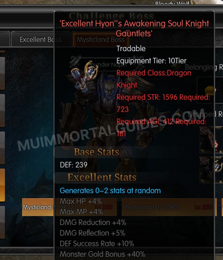 Screenshot of Excellent Hyon's Awakening Soul Knight Gauntlets