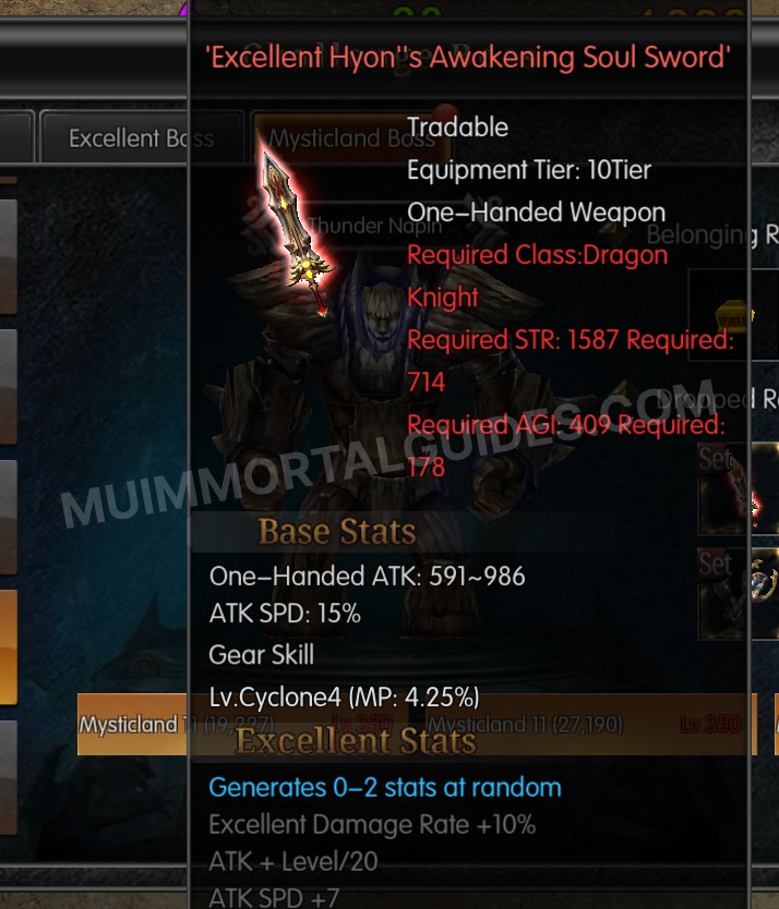 Screenshot of Excellent Hyon's Awakening Soul Sword