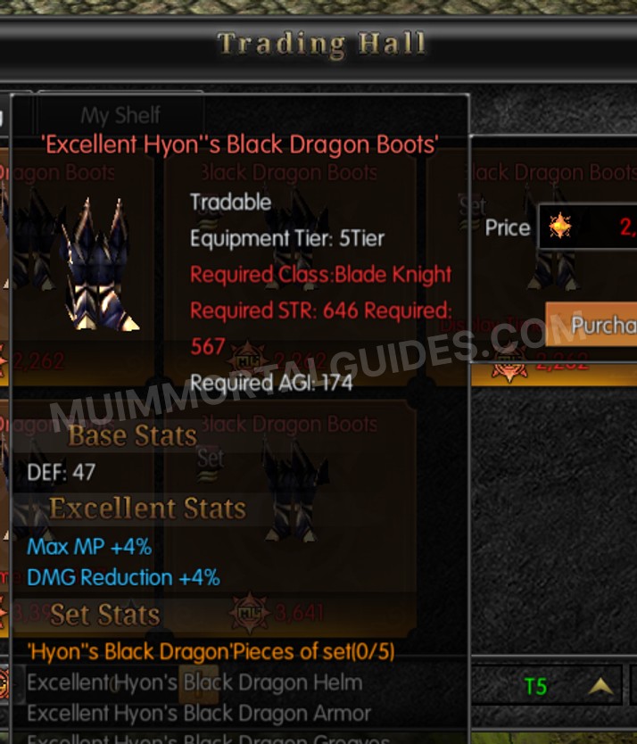 Screenshot of Excellent Hyon's Black Dragon Boots