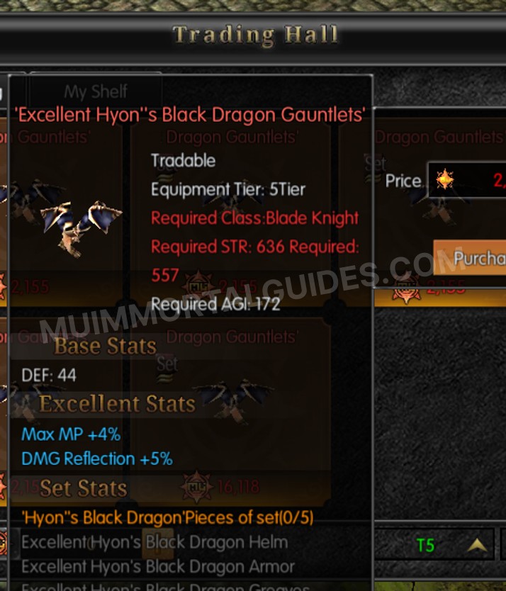 Screenshot of Excellent Hyon's Black Dragon Gauntlets
