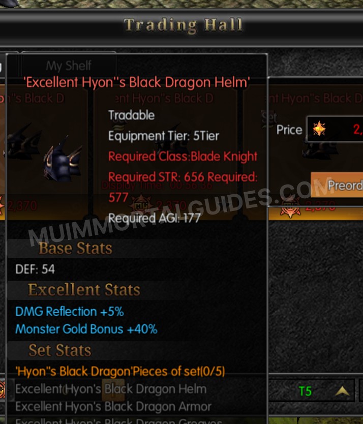 Screenshot of Excellent Hyon's Black Dragon Helm