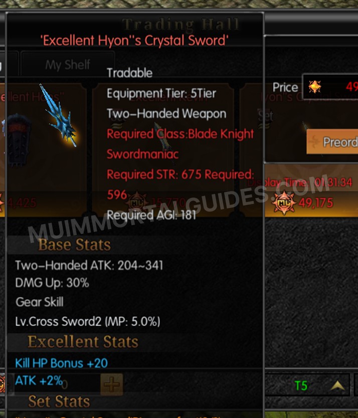 Screenshot of Excellent Hyon's Crystal Sword