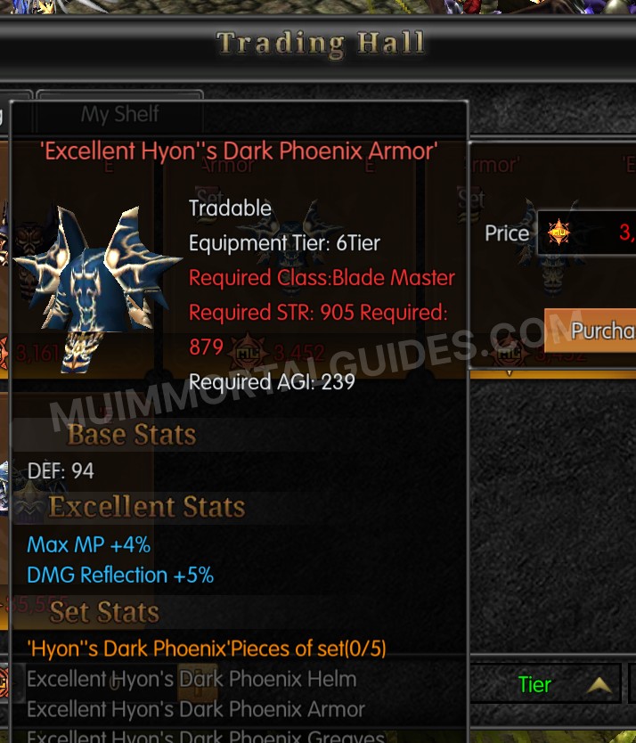 Screenshot of Excellent Hyon's Dark Phoenix Armor