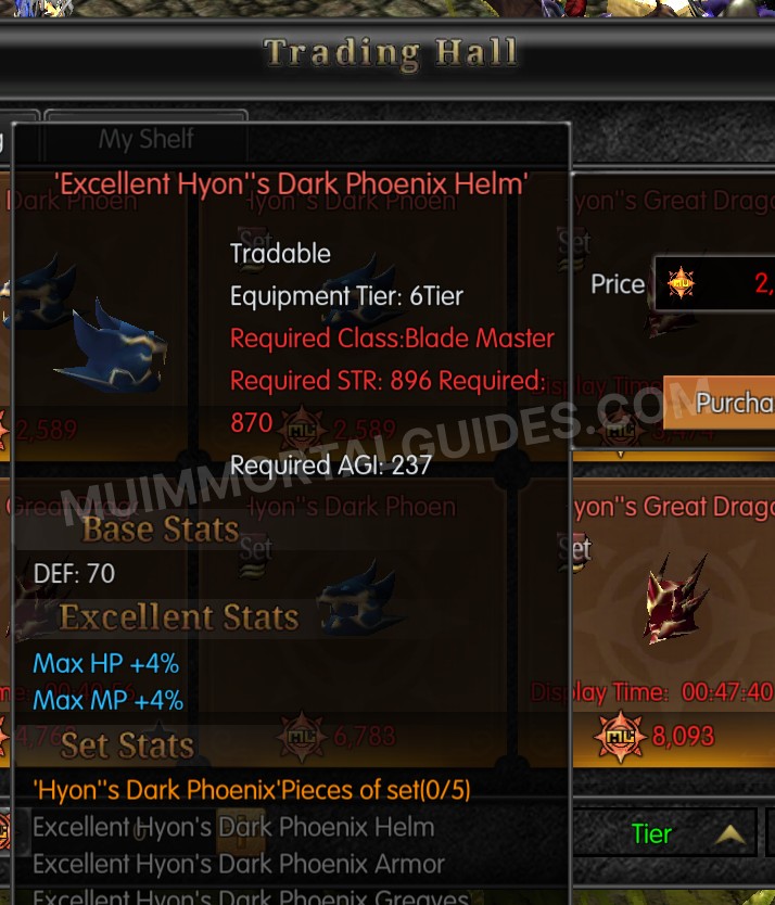 Screenshot of Excellent Hyon's Dark Phoenix Helm