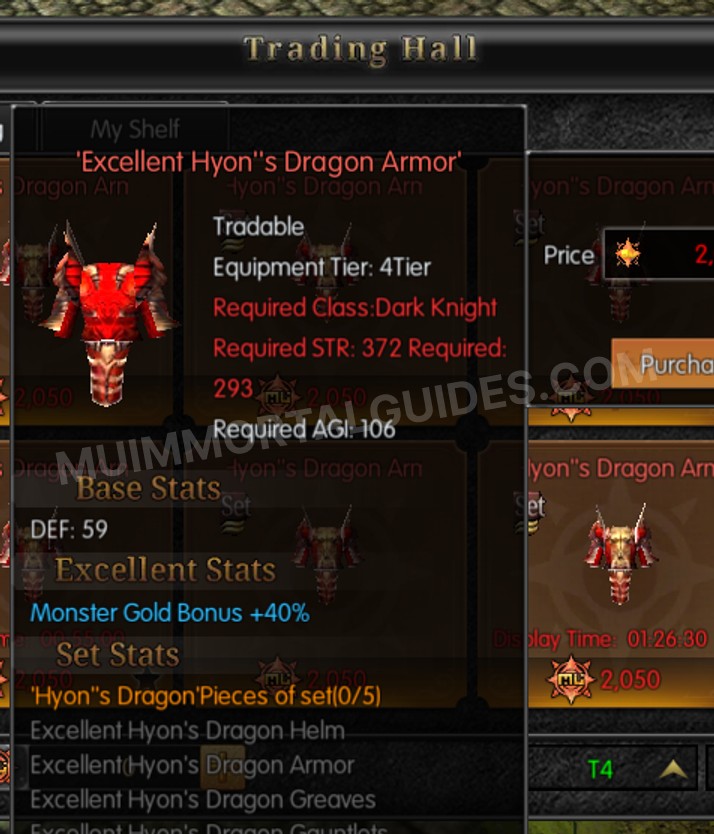 Screenshot of Excellent Hyon's Dragon Armor