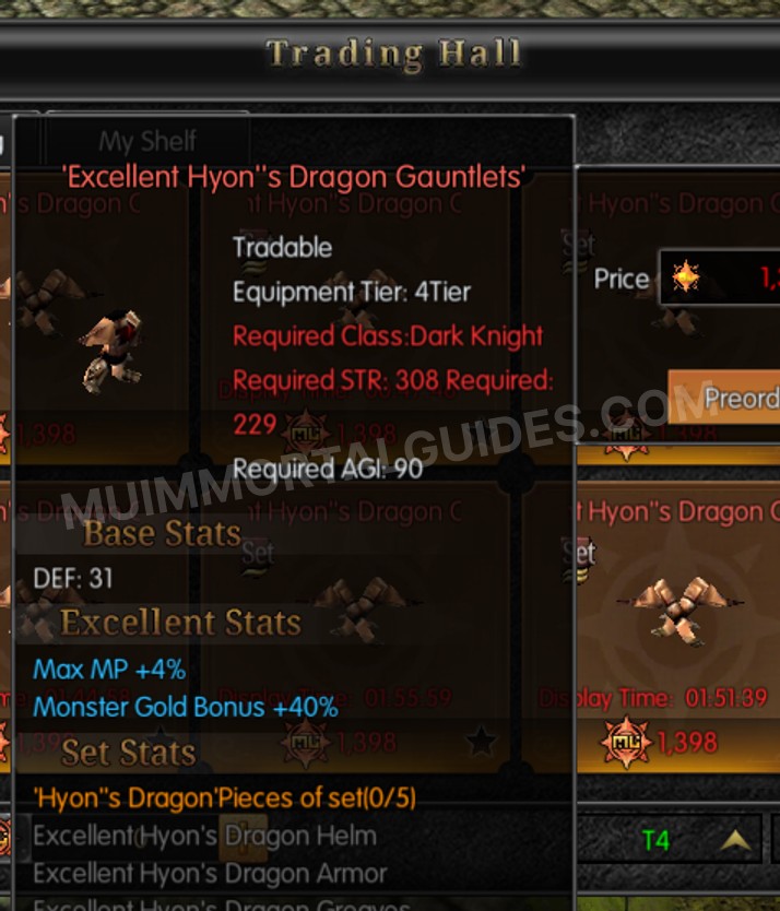 Screenshot of Excellent Hyon's Dragon Gauntlets