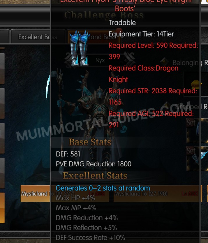 Screenshot of Excellent Hyon's Frosty Blue Eye Knight Boots