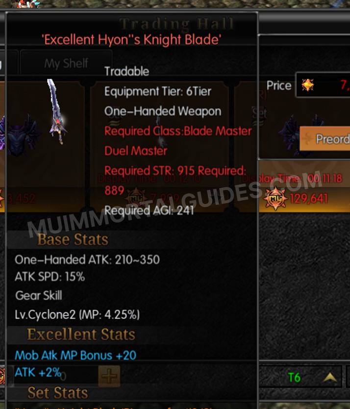 Screenshot of Excellent Hyon's Knight Blade