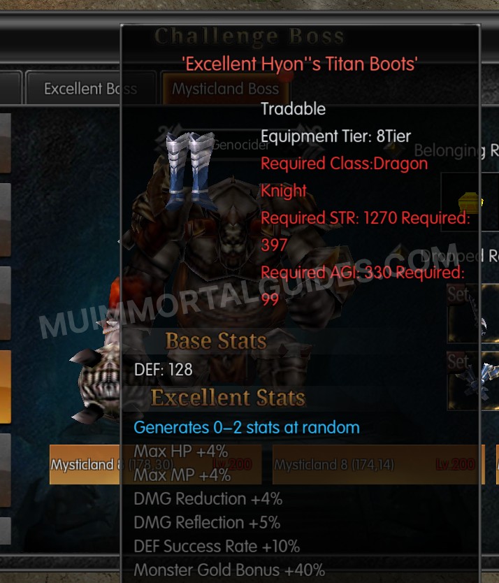 Screenshot of Excellent Hyon's Titan Boots