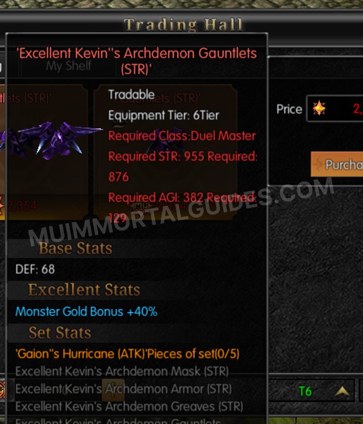 Screenshot of Excellent Kevin's Archdemon Gauntlets (STR)