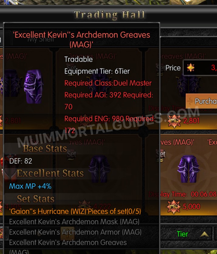 Screenshot of Excellent Kevin's Archdemon Greaves (MAG)