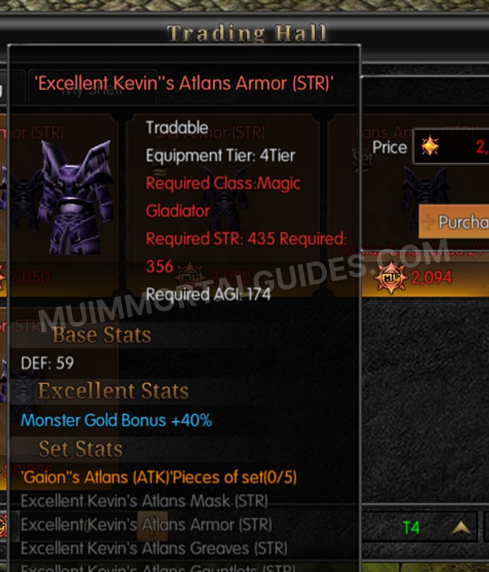 Screenshot of Excellent Kevin's Atlans Armor (STR)